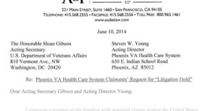 Phoenix VA Hospital Letter From William Audet