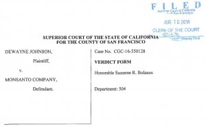 Monsanto Roundup Verdict Form