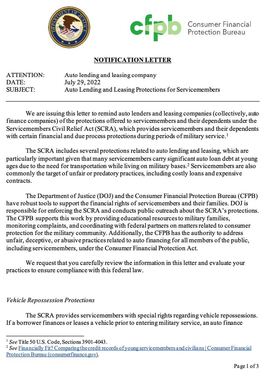 Military Lawsuit Against Lenders Under SCRA Audet & Partners, LLP